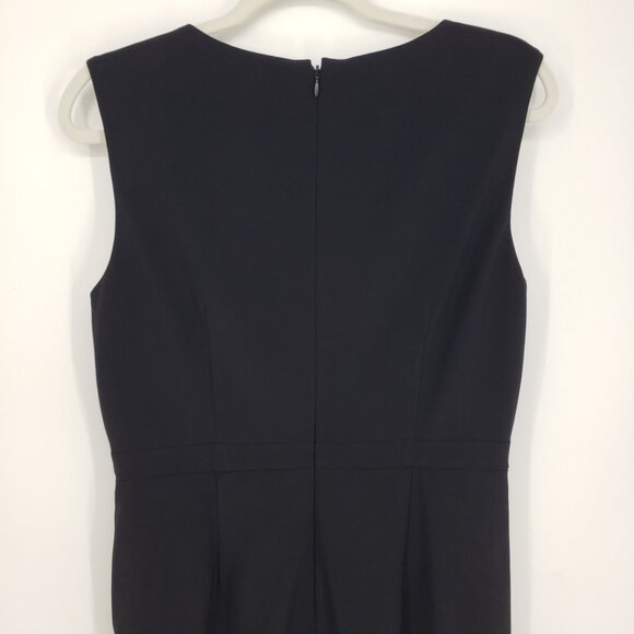 Adrianna Papell Ruched Mesh Sheath Cocktail Dress 12 Sleeveless Nude Black Tan - Picture 7 of 10